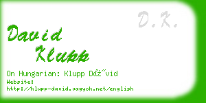 david klupp business card